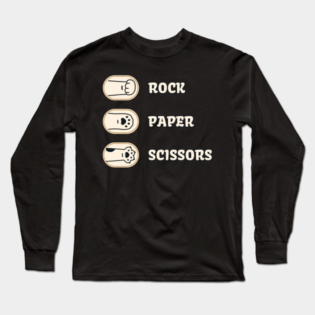 Cat rock paper scissors Long Sleeve T-Shirt by FFAFFF